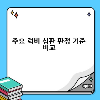 주요 럭비 심판 판정 기준 비교