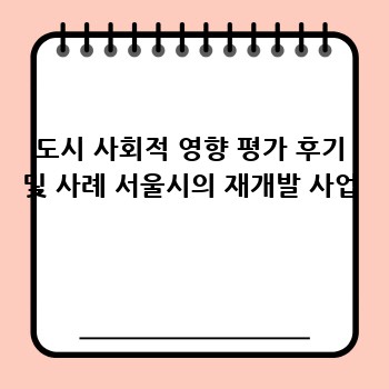 도시 사회적 영향 평가 후기 및 사례 서울시의 재개발 사업