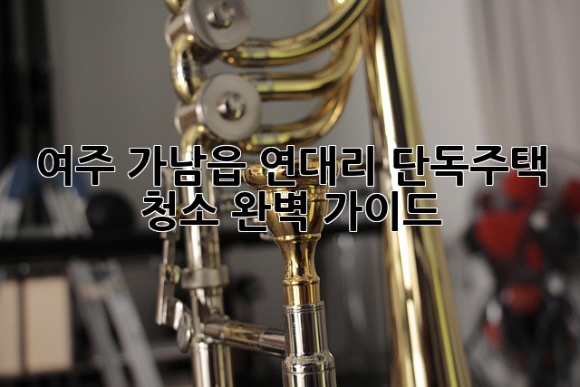 여주 가남읍 연대리 단독주택 청소 완벽 가이드
