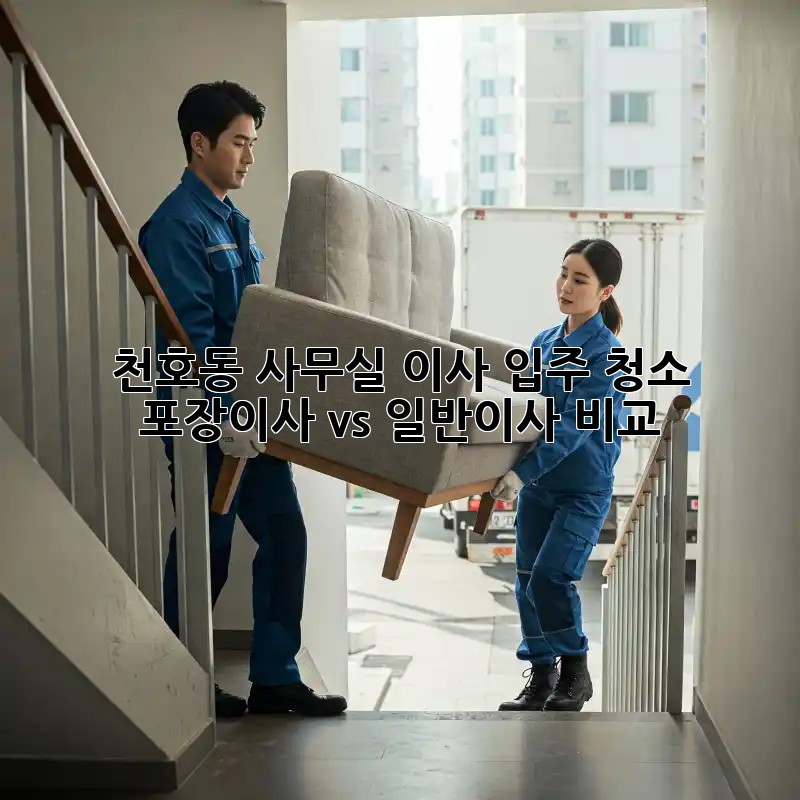 천호동 사무실 이사 입주 청소: 포장이사 vs 일반이사 비교